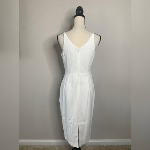 NWT Dress the Population White Sleeveless V-Neck Sheath Cocktail Dress - Picture 8 of 15